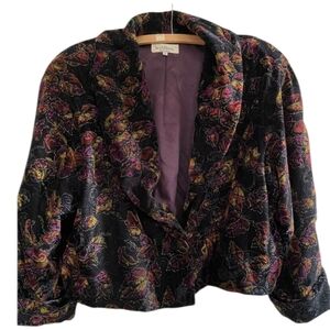 Vintage Le Chateau Cropped Blazer – Black/Velvet (EUC) ✨